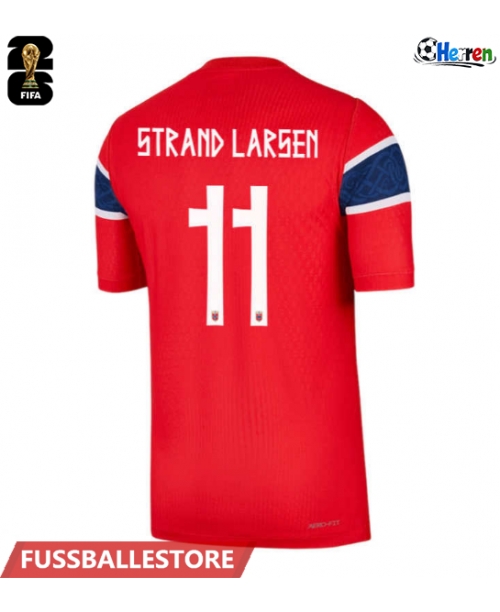Günstige Norwegen Jorgen Strand Larsen #11 Heimtrikot WM 2026 Kurzarm